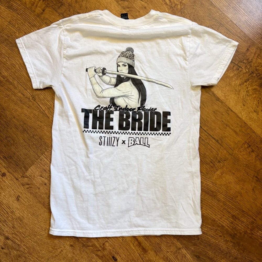 STIIIZY The Bride Anime Samurai Graphic Tee White Weed Streetwear Shirt